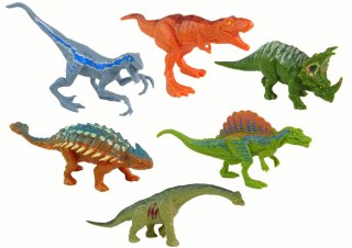 Zestaw Figurki Dinozaury 6 sztuk Kolorowe LEAN Toys