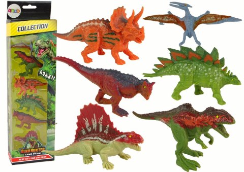 Zestaw Figurki Dinozaury 6 sztuk Kolorowe LEAN Toys