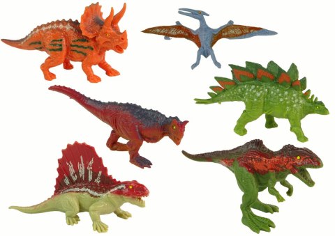 Zestaw Figurki Dinozaury 6 sztuk Kolorowe LEAN Toys