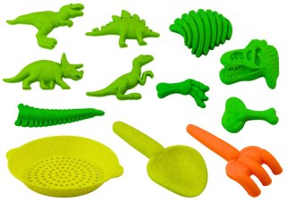 Zestaw Foremek Do Piasku Dinozaury Skamieniałości Zielone LEAN Toys