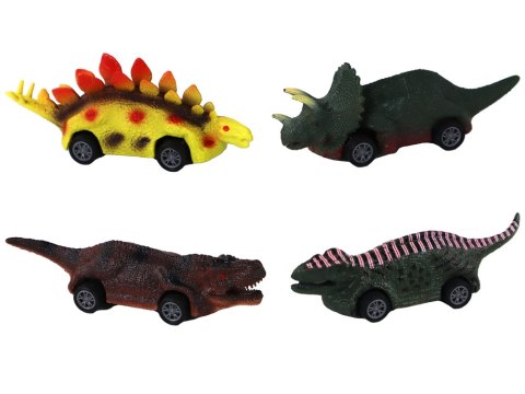 Zestaw Resoraków Dinozaury Samochodziki Kolorowe 8 Sztuk LEAN Toys