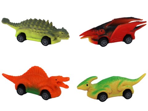 Zestaw Resoraków Dinozaury Samochodziki Kolorowe 8 Sztuk LEAN Toys