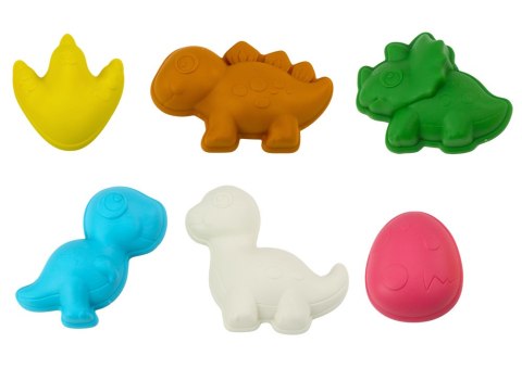 Zestaw Zabawek Do Piasku Toczka Sześć Foremek Konewka Dinozaury LEAN Toys