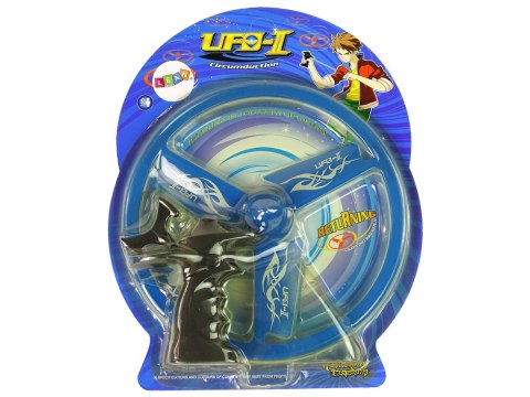 Latający Dysk Ufo Wyrzutnia Niebieski LEAN Toys