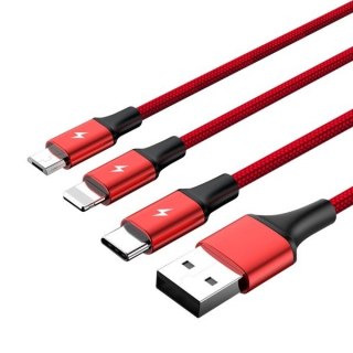 Kabel ładujący 3-in-1 USB - USB-C/microUSB/Lightning, 1,2m; C4049RD Unitek