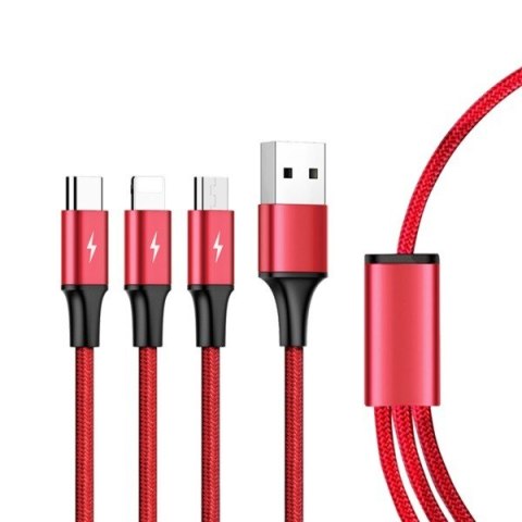 Kabel ładujący 3-in-1 USB - USB-C/microUSB/Lightning, 1,2m; C4049RD Unitek