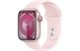 Watch Series 9 GPS + Cellular, 41mm Koperta z aluminium w kolorze różowym z paskiem sportowy w kolorze jasnoróżowym - M/L Apple