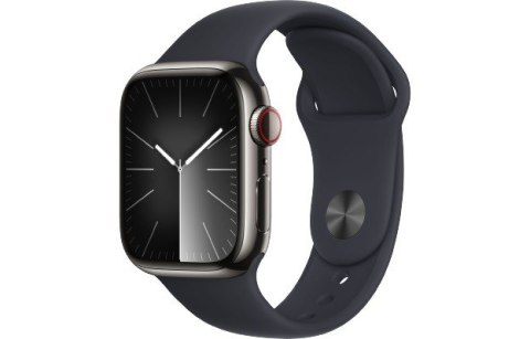 Watch Series 9 GPS + Cellular, 41mm Koperta ze stali nierdzewnej w kolorze mocnego grafitu z paskiem sportowym w kolorze północy Apple