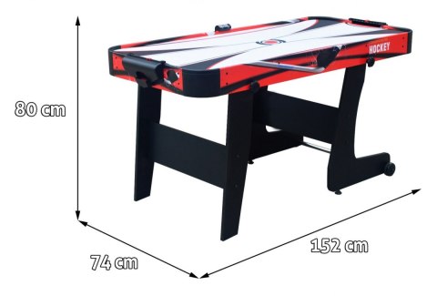 Cymbergaj dla dzieci + Stół do gry z MDF + Rodzinna gra Air Hockey czerwony 152x74x80cm