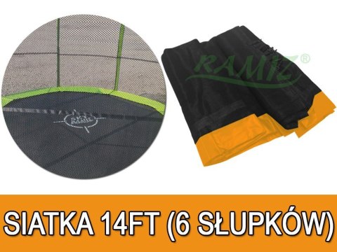 Siatka do Trampoliny 14FT - 6 pól Pomarańczowy