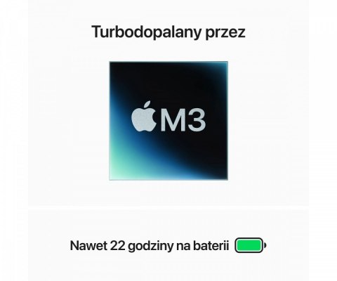 MacBook Pro 14,2 cali: M3 8/10, 8GB, 512GB - Gwiezdna szarość Apple