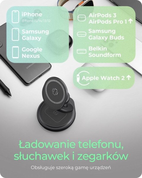 Ładowarka IB-SH101-CH bezprzewodowa do telefonu zegarka i słuchawek IcyBox