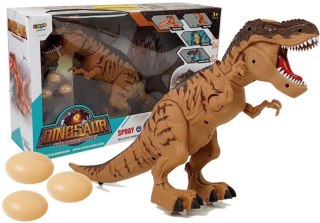 Dinozaur na Baterie Tyranozaur Znosi Jaja Brązowy z Parą LEAN Toys