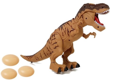 Dinozaur na Baterie Tyranozaur Znosi Jaja Brązowy z Parą LEAN Toys