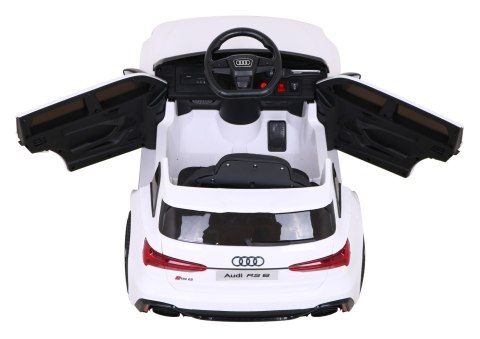 Audi RS 6 Elektryczny Samochodzik dla dzieci Biały + Pilot + Koła EVA + Wolny Start + Audio LED