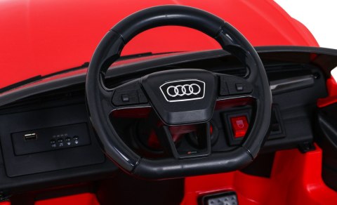 Audi RS 6 Elektryczny Samochodzik dla dzieci Czerwony + Pilot + Koła EVA + Wolny Start + Audio LED