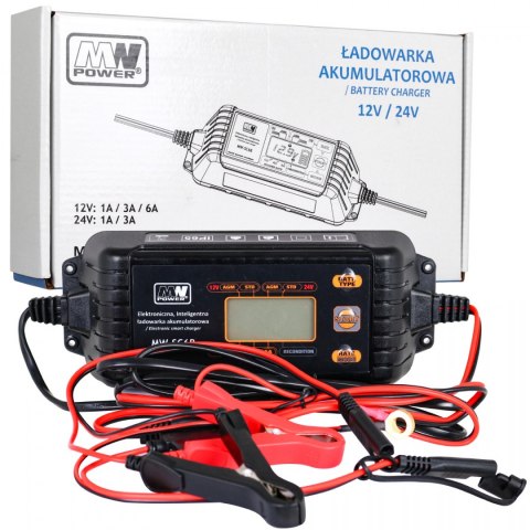 Ładowarka akumulatorowa z Wyświetlaczem LCD 12V i 24V + 2 Tryby specjalne - Sklep Gebe