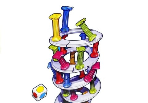 Emocjonująca Gra Krzywa Wieża z Kolumnami Gra Rodzinna LEAN Toys