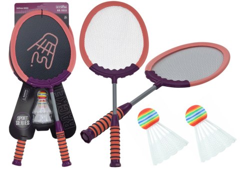 Zestaw 2 Rakietek Do Gry W Badmintona Paletki 2 Lotki Badminton Różowy LEAN Toys