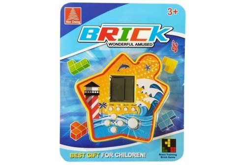 Gra Elektroniczna Kieszonkowa Brick Tetris Żółty LEAN TOYS