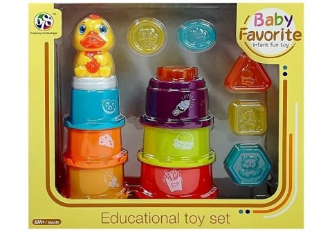 Piramidka Edukacyjna Dla Dziecka Zbuduj Wieżę, Sorter, Zabawa w wodzie LEAN Toys