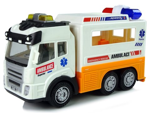 Ambulans Autko na Baterie Światło Dźwięki LEAN Toys