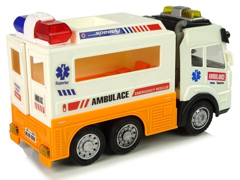 Ambulans Autko na Baterie Światło Dźwięki LEAN Toys