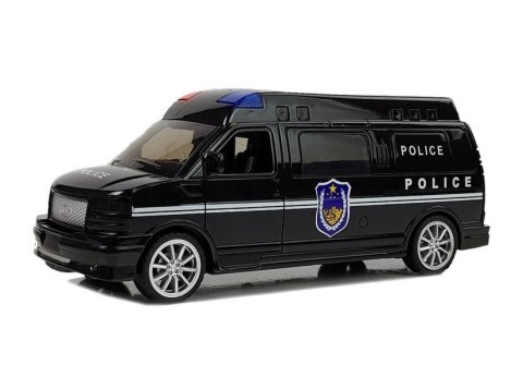 Auto Policja z Naciągiem ze światłami i dźwiękiem LEAN Toys