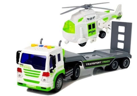 Auto Transporter na Baterie 1:16 z Helikopterem LEAN Toys