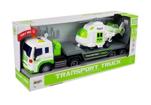 Auto Transporter na Baterie 1:16 z Helikopterem LEAN Toys