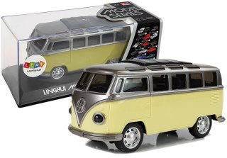 Autobus Resorak z Naciągiem Żółty ze Światłami i Dźwiękiem LEAN Toys