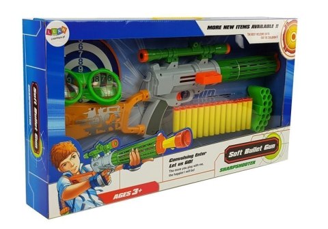 Karabin na Naboje Piankowe z Tarczą Szary LEAN Toys