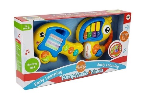 Pianinko i Gitara na Baterie Papuga Rybka LEAN Toys