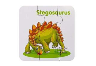 Puzzle Edukacyjne Dinozaury Angielski 10 Połączeń LEAN TOYS