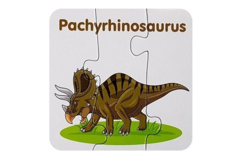 Puzzle Edukacyjne Dinozaury Angielski 10 Połączeń LEAN TOYS