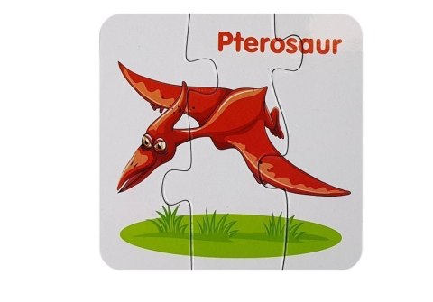 Puzzle Edukacyjne Dinozaury Angielski 10 Połączeń LEAN TOYS