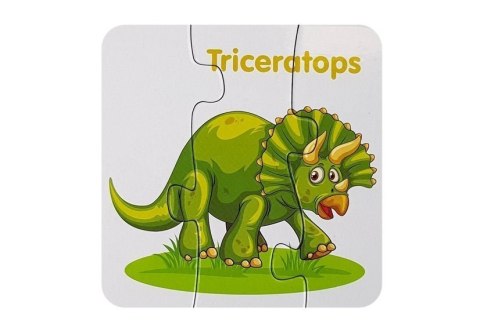 Puzzle Edukacyjne Dinozaury Angielski 10 Połączeń LEAN TOYS