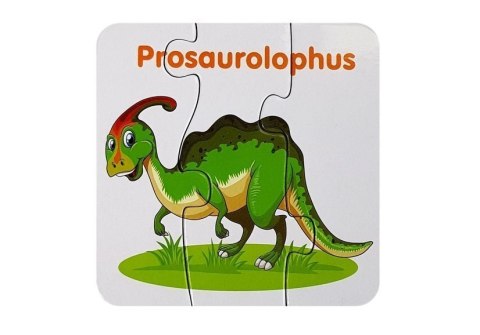 Puzzle Edukacyjne Dinozaury Angielski 10 Połączeń LEAN TOYS