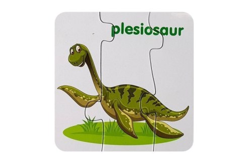 Puzzle Edukacyjne Dinozaury Angielski 10 Połączeń LEAN TOYS