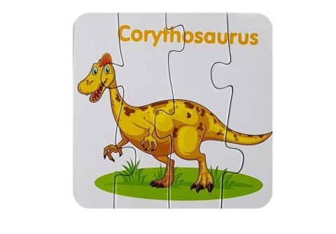 Puzzle Edukacyjne Dinozaury Angielski 10 Połączeń LEAN TOYS