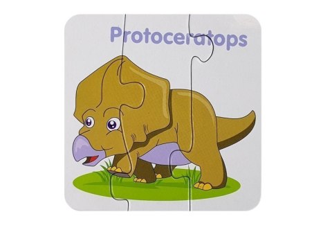 Puzzle Edukacyjne Dinozaury Angielski 10 Połączeń LEAN TOYS