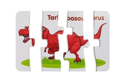 Puzzle Edukacyjne Dinozaury Angielski 10 Połączeń LEAN TOYS