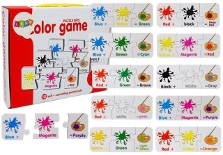 Puzzle Edukacyjne Kolory Angielski 10 Połączeń LEAN TOYS