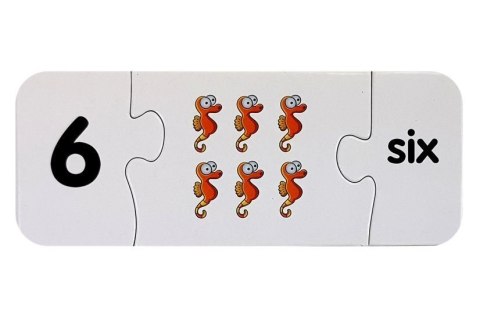 Puzzle Edukacyjne Liczby Matematyka Angielski 10 Połączeń LEAN TOYS