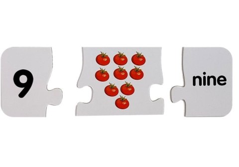 Puzzle Edukacyjne Liczby Matematyka Angielski 10 Połączeń LEAN TOYS