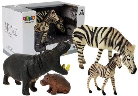 Zestaw Figurek Zwierzęta Afryka Hipopotam Zebra LEAN Toys