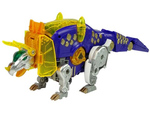 Dinobots 2w1 Dinozaur Pistolet na Strzałki Fioletowy Triceratops Tarcza LEAN Toys