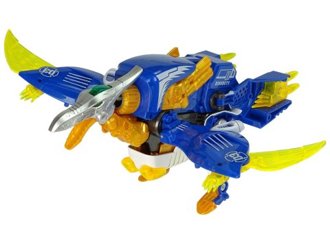 Dinobots 2w1 Dinozaur Pistolet na Strzałki Niebieski Pterosaur Tarcza LEAN Toys