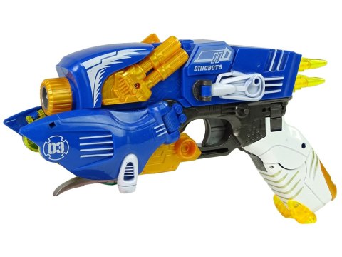 Dinobots 2w1 Dinozaur Pistolet na Strzałki Niebieski Pterosaur Tarcza LEAN Toys