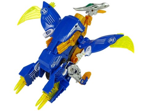 Dinobots 2w1 Dinozaur Pistolet na Strzałki Niebieski Pterosaur Tarcza LEAN Toys